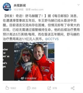 ​车王舒马赫的身体状况（5年治疗费用1.1亿）