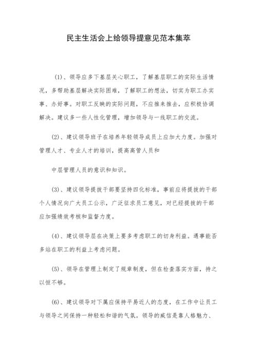 给领导提建议10条简短