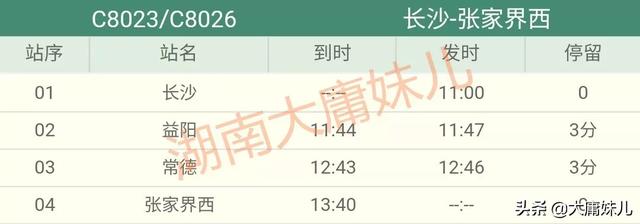 高铁列车长沙至张家界(长沙至张家界动车每天22趟)(17)