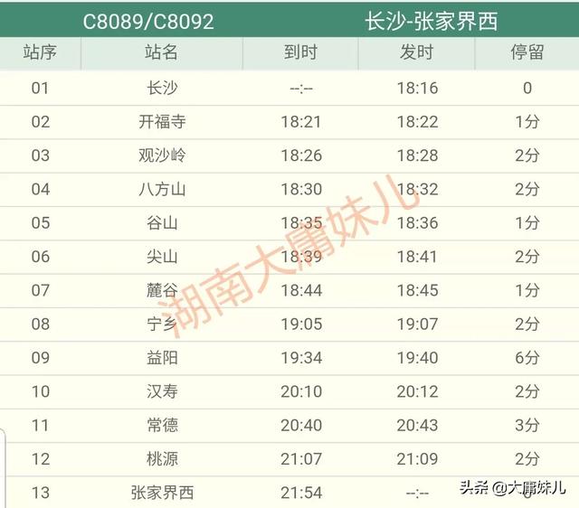 高铁列车长沙至张家界(长沙至张家界动车每天22趟)(26)