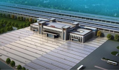 ​成兰铁路线路图详细（成兰铁路最大车站松潘站工程钢结构全部封顶）