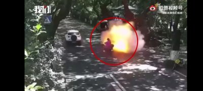 ​杭州电动车爆炸现场（杭州一电动车爆燃致两人重伤）