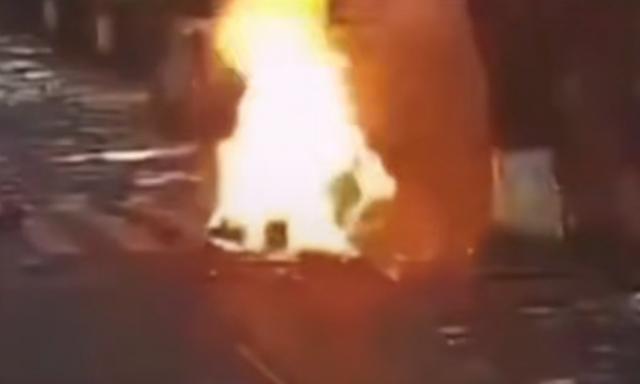 电动车电池爆炸伤人(杭州事故电瓶车骑行中发生爆炸)(1)