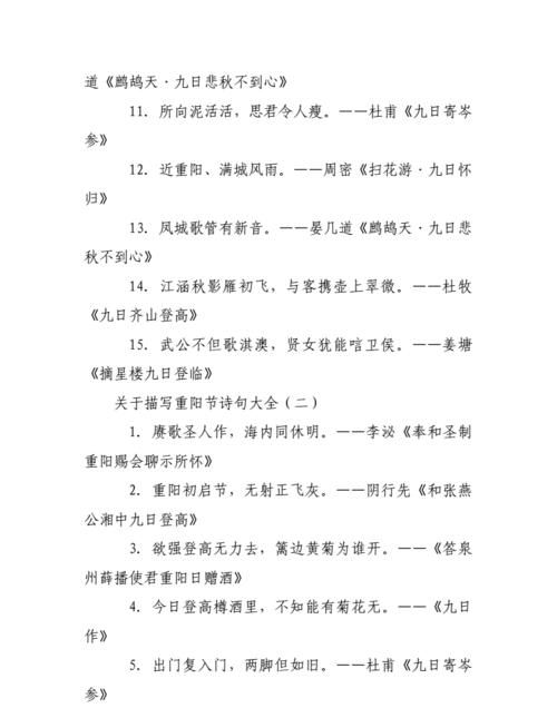 有关重阳节的诗句是什么