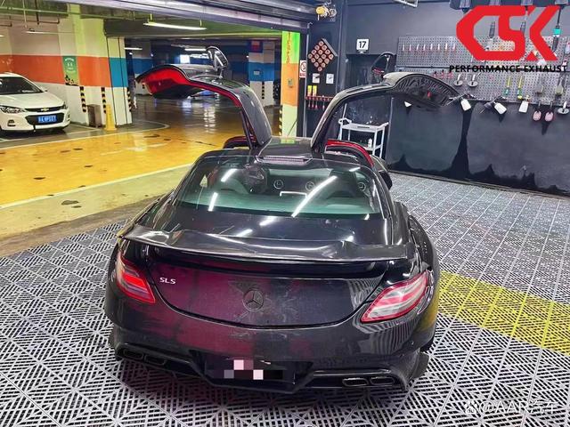 “大鹏展翅”奔驰SLS，升级CSK芭蕉直通头段，轰鸣嗨翻天~-