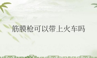 ​筋膜枪可以带上火车吗