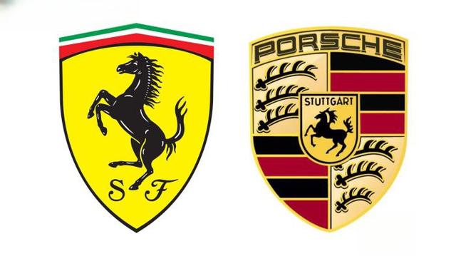 保时捷和法拉利车标-