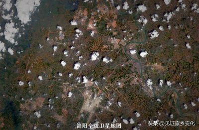 ​根据最新卫星地图来看简阳各大新城：简州、简阳、空港发展速度！