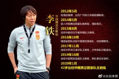 ​李铁执教经历：恒大起步 43岁执掌国足